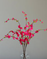 Alamkari India Fabric Artificial Cherry Blossom Flower Stick (100 cm, Dark Pink)